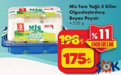MİS TAM YAĞLI 3 DİLİM OLGUNLAŞTIRILMIŞ BEYAZ PEYNİR 525 G fiyat ve kampanya bilgisi